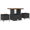Ensemble de canapé de jardin 12 pièces vidaXL avec coussins Noir Poly Rattan Acacia, Ensemble de salle à manger de jardin 3 3365159