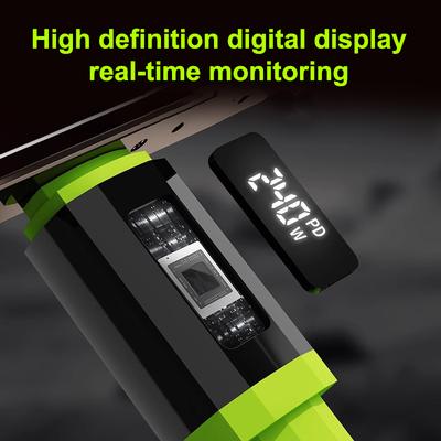 Cavo USB C da 240W con Display di Potenza Caricabatterie Ricarica Rapida per iPhone 15 16 17 Samsung Xiaomi Huawei Telefoni Cavo Tipo C 1-2M