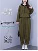 Autumn Plus Size Hooded Corduroy Fashion Set - Slimming Two-Piece for Casual Wear