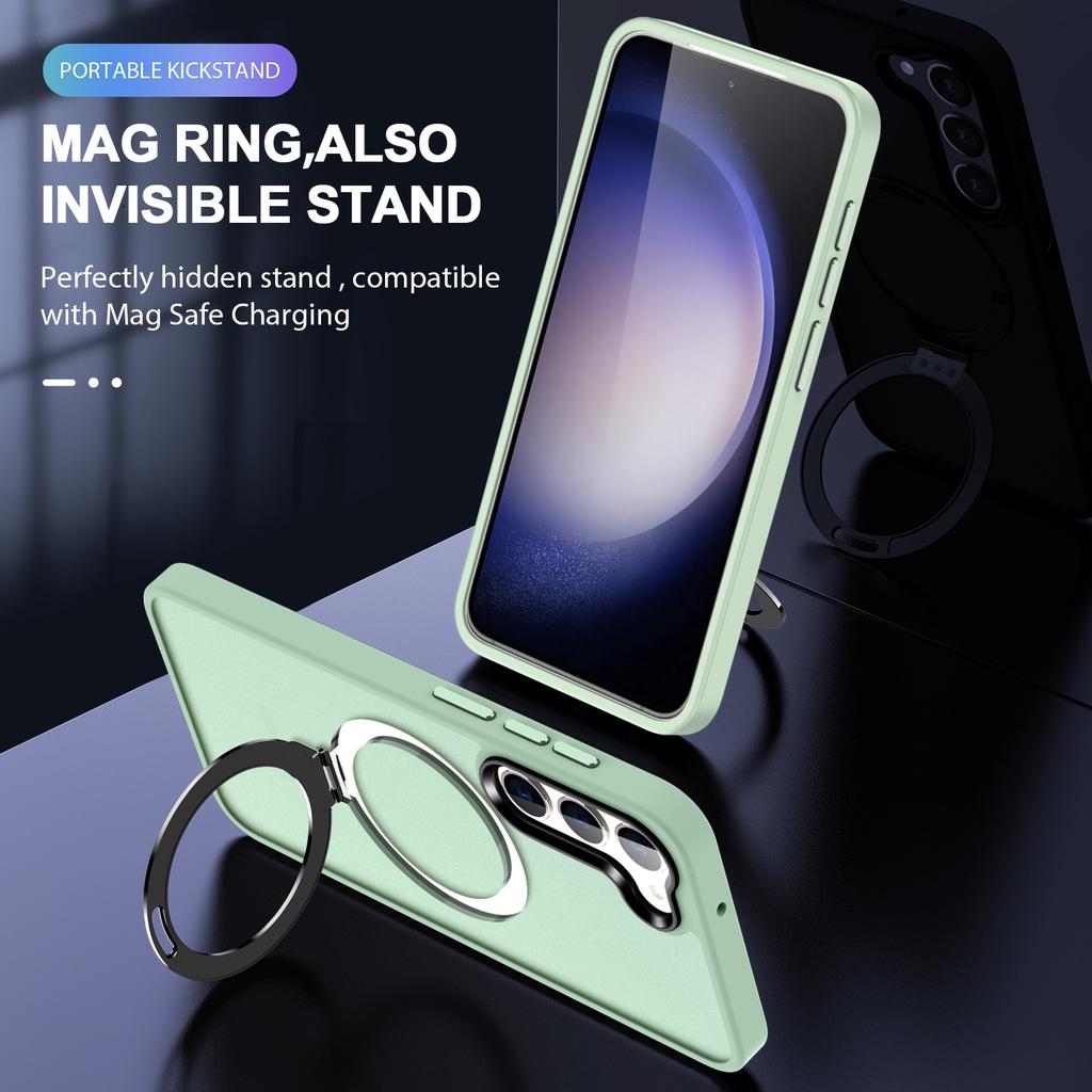 Für Samsung Galaxy S24 Hülle PC+TPU Magnetring Ständer Handy Schutzhülle