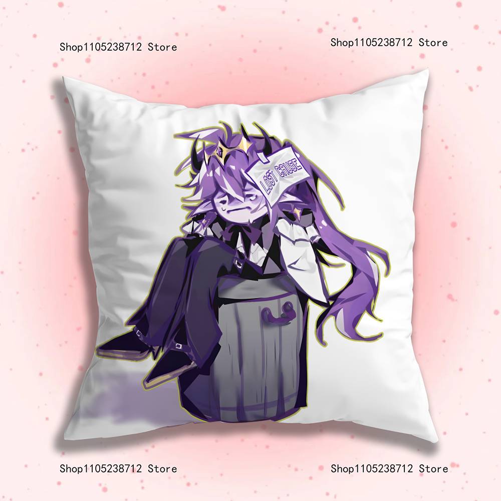 Wemmbu Eggchan Tax Duo Anime Pillow Case Anti-dustmite Pillowcase Invisible zipper silky short plush Sofa cushion cover