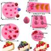5 Pieces Strawberry Silicone Molds Orange 3D Fondant Molds Craft Cake Molds  for Cupcake Candy