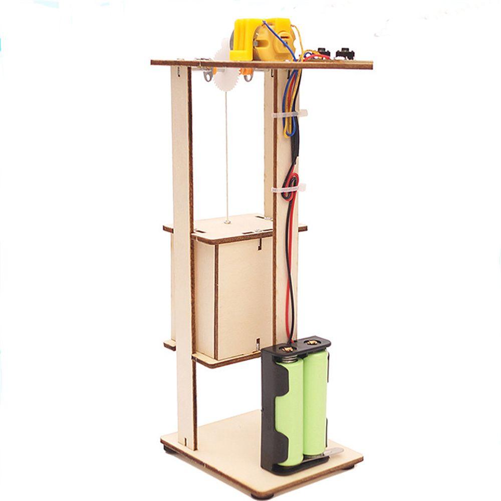 Educational Toys Wooden Elevator Technology Making Toys Electric Toy Assembled Electric Lift