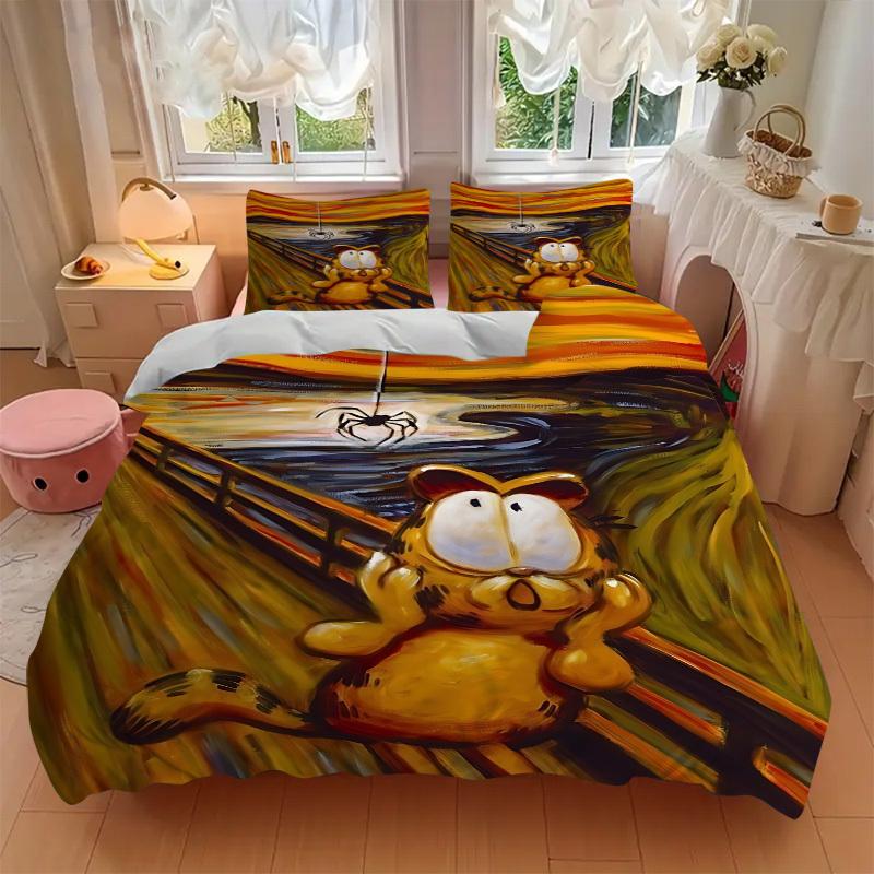 3pcs Garfield Bedding Set. Soft and Comfortable with No Core Included (1x Duvet Cover + 2x Pillow Covers) yy251031047