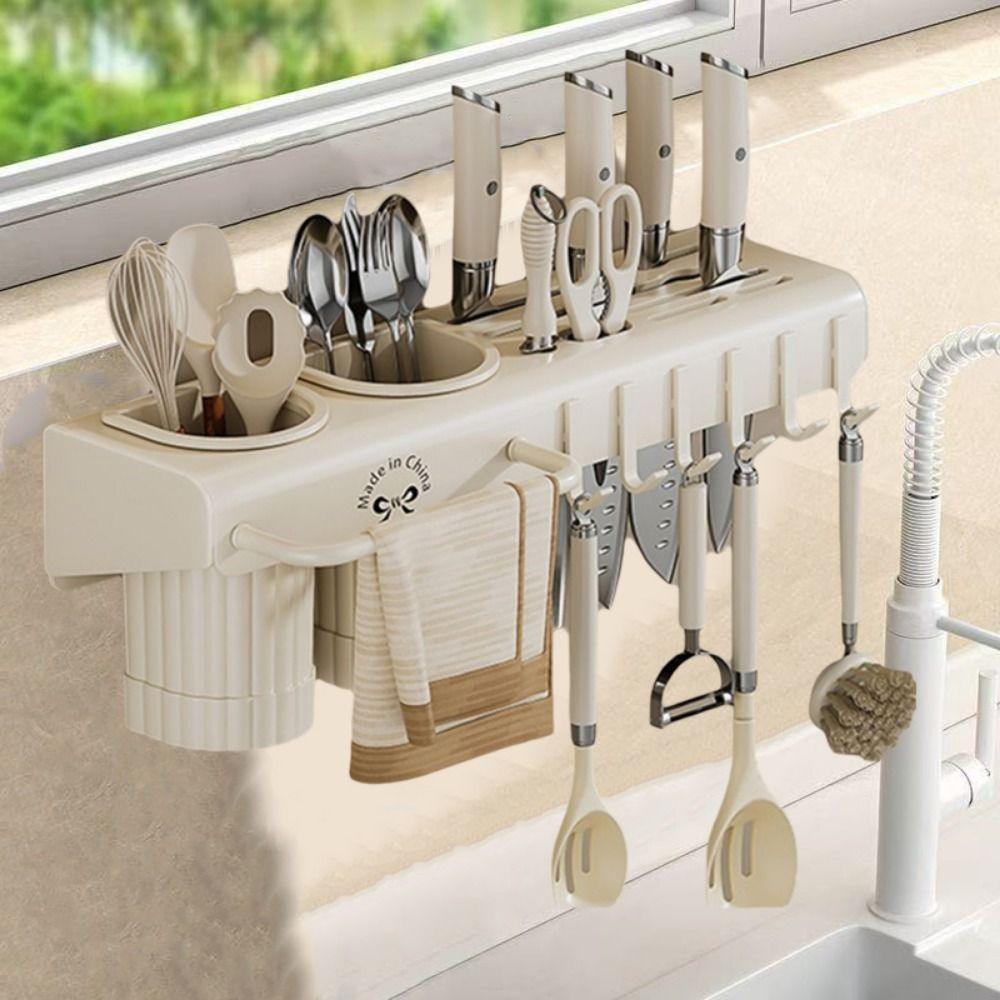 Large Capacity Kitchen Storage Shelf Wall Mounted Chopstick Holder Chopstick Storage