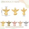 100Pcs 5 Colors Tibetan Style Alloy Pendants Angel Mixed Color 20x20x2.5mm Hole: 1.8mm