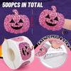 500 szt. Halloweenowe laserowe naklejki z dyniami PVC naklejki do scrapbookingu etykiety rzemieślnicze opakowania na prezenty naklejki uszczelniające dekoracja na przyjęcie