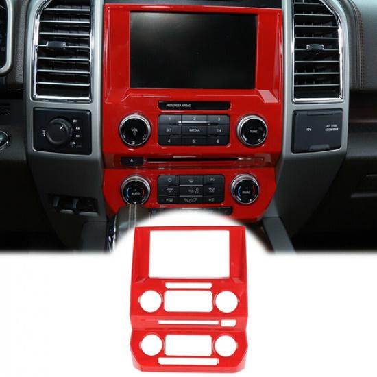Red Center Console GPS Navigation Panel Frame Decor Cover For Ford F-150 2015-20