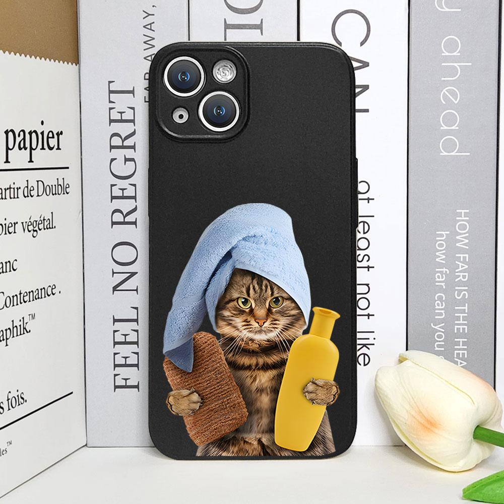Funny Animal Beers Cat Phone Case for IPhone 16 15 14 13 12 11 Pro Max Mini X XS 7 8Plus SE2 Soft Silicone Cover Creative Fundas