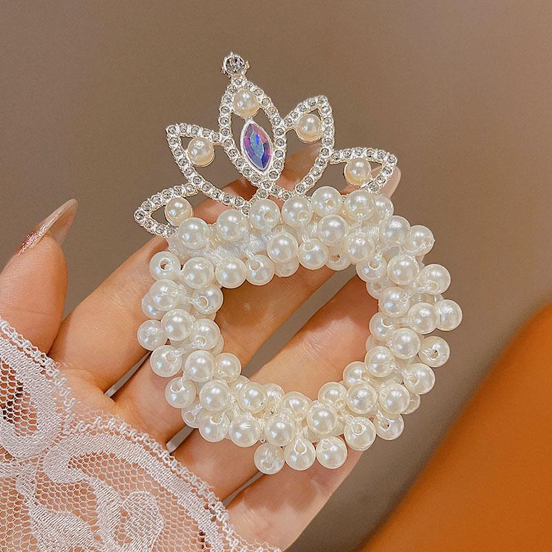 Attache de cheveux Couronne de Princesse Perle pour Enfants 2025 - Accessoires pour Cheveux Filles