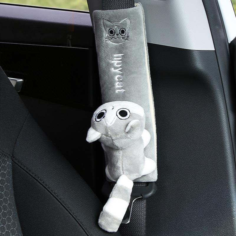 Cartoon Car Seat Belt Cover Anime Plush Auto Seat Belt Shoulder Protector Pad Car Interior Accessories