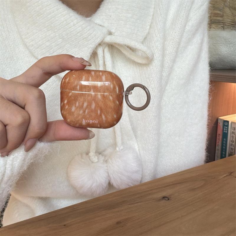 Autumn and winter brown plush deer spots AirPods 1 generation earphone case for AirPods 1 generation Pro1 generation