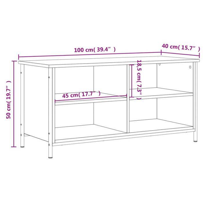 VidaXL Meuble TV Chêne fumé 100x40x50 cm Bois d'ingénierie 832775