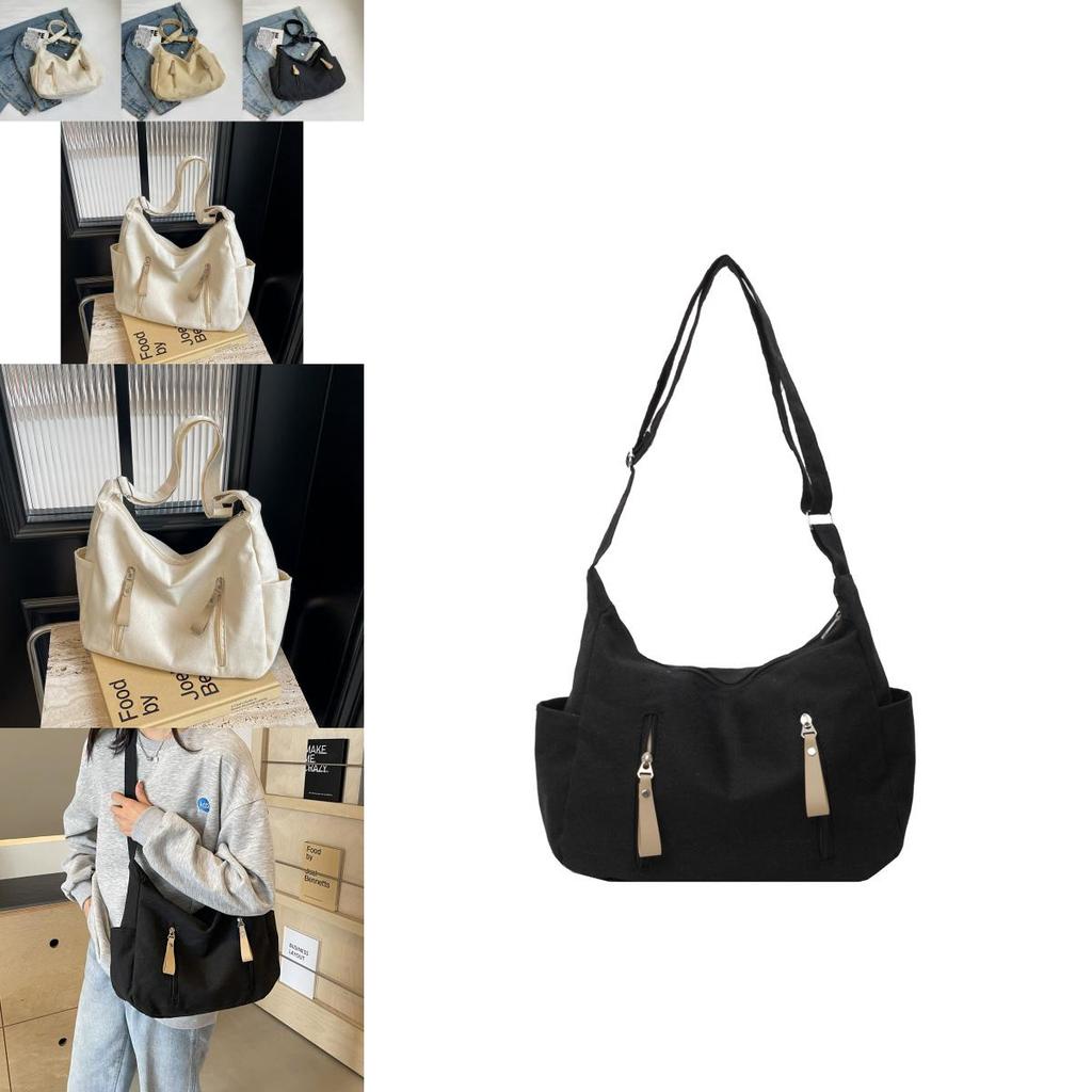 Chic Minimalist Canvas Tote Bag For Women Large Capacity Trendy Shoulder Bag 2024 New