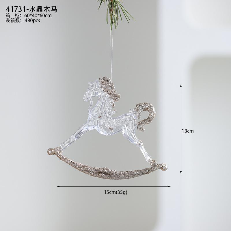 Modern Acrylic Christmas Tree Ornaments Bells Pumpkin Carriage Carousel Ballerina Minimalist Luxury Decor