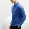 Fila Solid Color Knitted Casual Long Sleeve Polo Shirt Men Tops Misty-Lake-Blue F11M411206F-DB