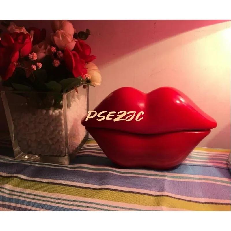 Lips Phone Electroplating Home Decoration Office Creative Sexy Phone Decoration Gift красный