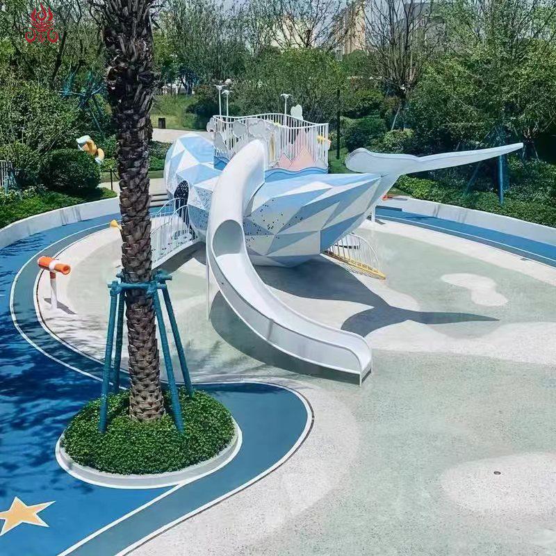 Große Edelstahl-Außenspielplatzrutsche für Kinder und Kindergärten