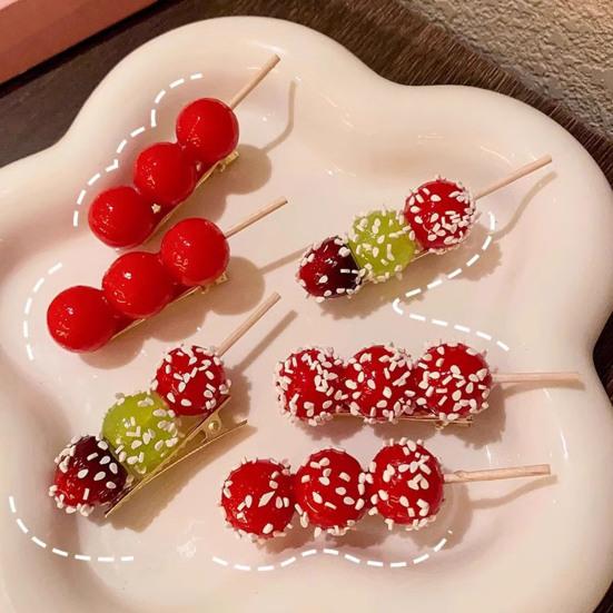 Hairpin Imitation Sugar Calabash Design Hair Clip Stable Clamping Force Side Bang Hair Pin Holiday Hair