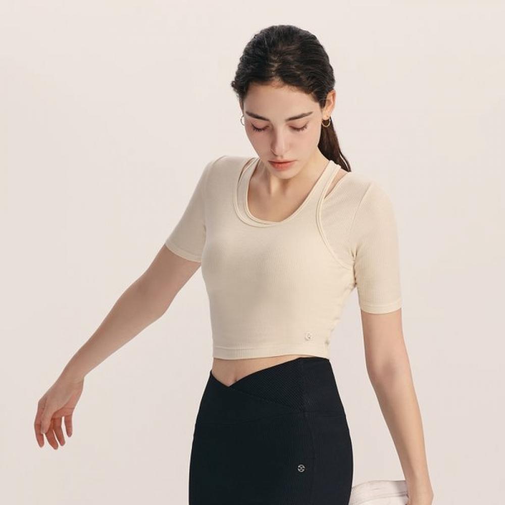 HuiT Ribbed Cross Inbra 5  T shirT hTwTs4i50T BK/XS