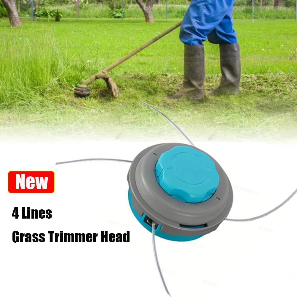 NEW 4 Lines Grass Trimmer Head, M10*1.25 Threaded, Automatic Outline Brush Cutter Parts, Garden Accessories