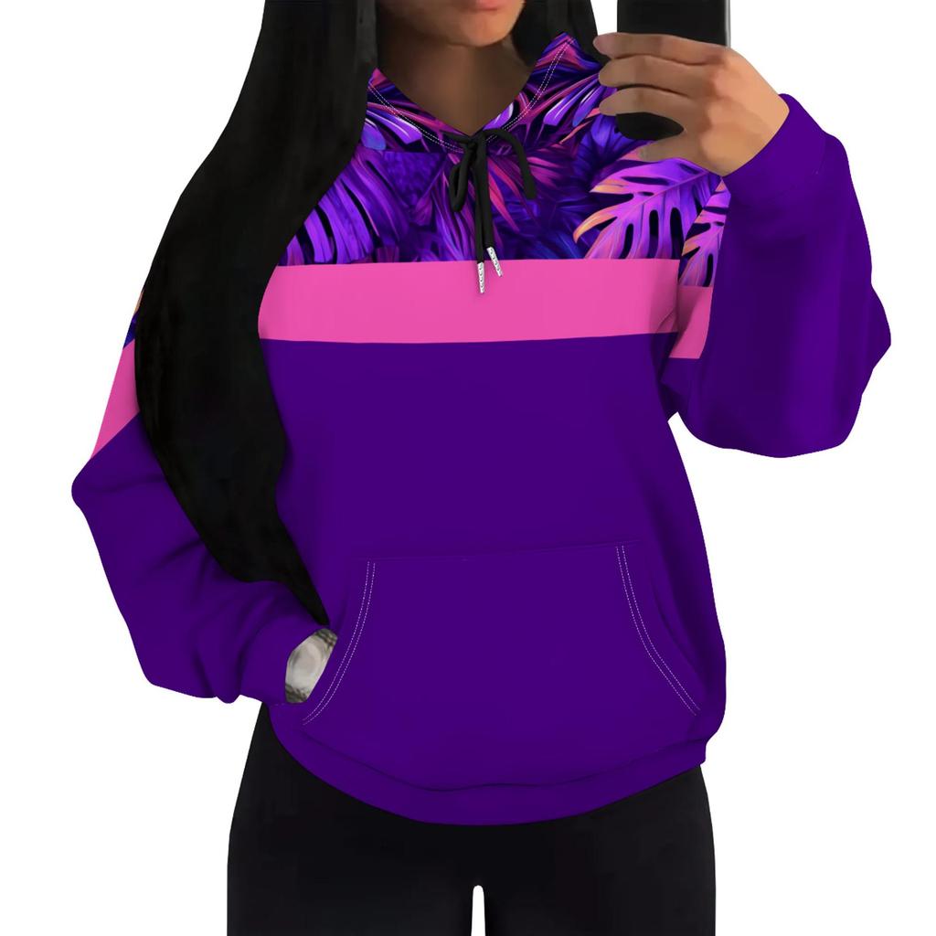 European & American Black Personality Pattern Hoodie with Patch Pockets H10553