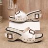 Summer Round Head Fish Mouth Comfortable Casual Slippers Women Able Sexy Elegant Thick-soled Slippers