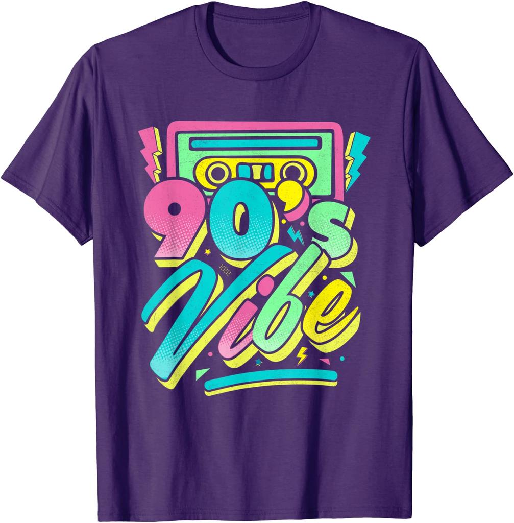 90s Vibe Vintage Retro Costume Party Nineties Unisexs Womens TShirt Music Lover Cool 90s Costume Funny Graphic Tee Tops Gifts