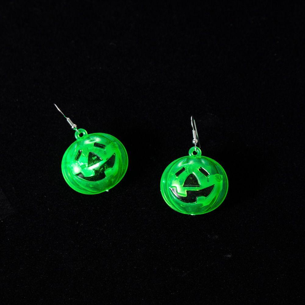 Black Cat Luminous Halloween Pendant Electric LED Skull Earrings All Saints' Day