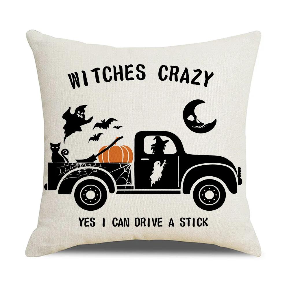 Pumpkin Ghost Print Pillowcase Halloween Decorations Couch Cushion Cover Home Decor Pillow Cover Cojines Decorativos Para Sofá