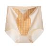 Women's Summer Color Collision No Trace Ice Silk Breathable Naked Sense High Waist Belly Shape Briefs