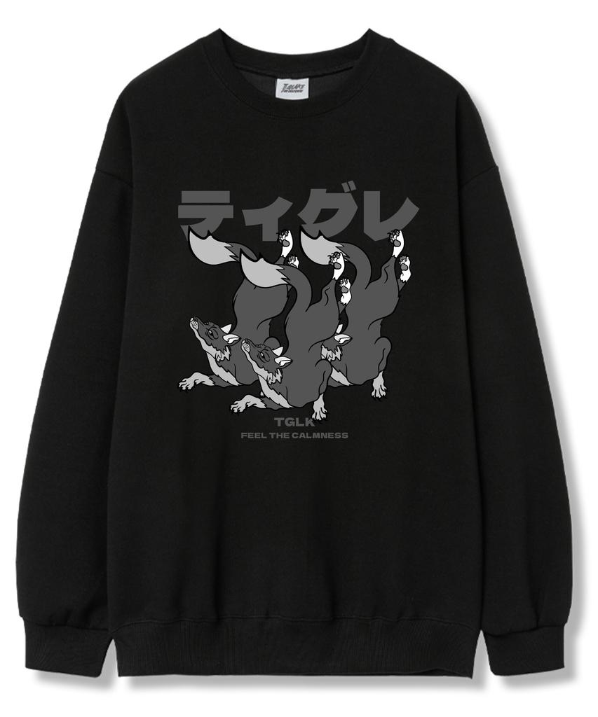 TI.GLAKE Three Wolf Oversized French Terry Sweatshirt 6 Colors