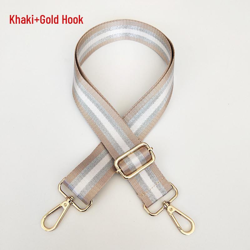 Colorful Women's Crossbody Bag Strap with Gold and Silver Thread – Wide, Long Handbag Accessory