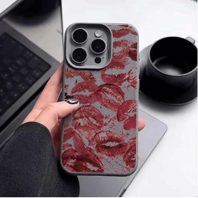 Phone Case For Xiaomi Redmi Note 13 14 12 Pro Plus 11 10 11S 10S A5 A3 14C 12C 10C 9C A1 A2 Leather Texture Lip Printed Cover