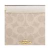 New COACH Signature Coated Canvas With Leather Wallet Small Women's Pink & White CX161-IMXDM