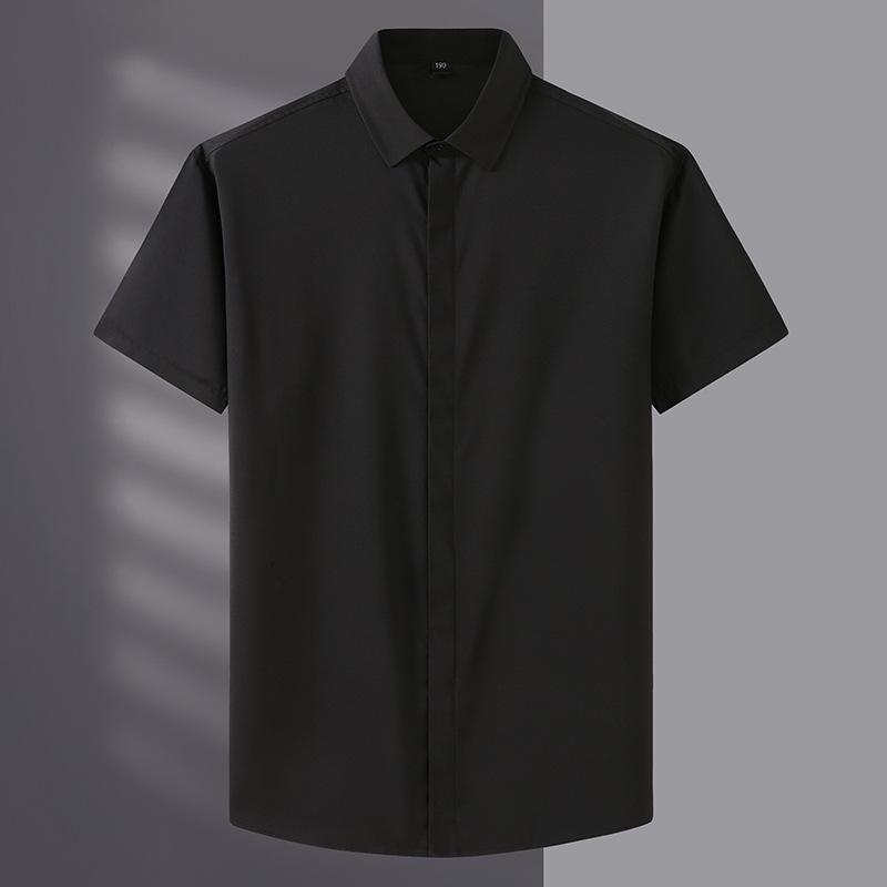 

Чоловіча повсякденна кардиганна сорочка з короткими рукавами 9XL/215 чорний
