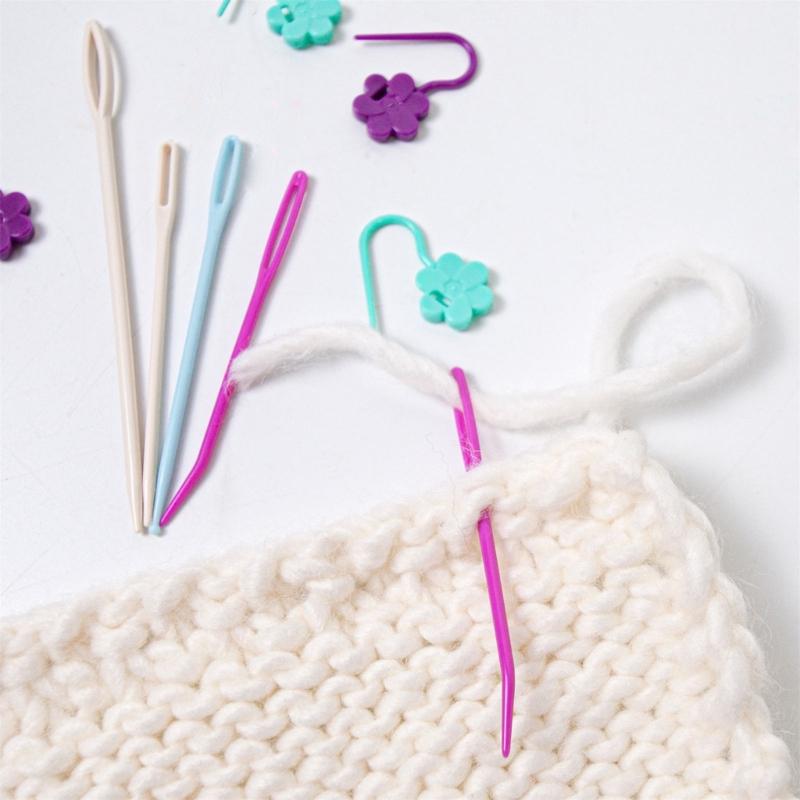 1 Set Knitting Markers Stitching Markers with Yarn Needle Knitting Tool Large Eye Sewing Needle Knitting Needle