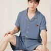 2024 Men's Summer Cotton Pajama Set, Short Sleeve, Lightweight, Solid Color, Indoor/Outdoor Wear