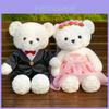 Adorable Plush Teddy Wedding Bear Couple Soft Stuffed Toy For Engagement Gift