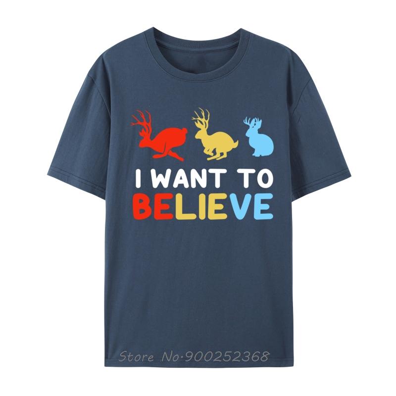 

Colorful Jackalope I Want To Believe Summer Print Male Unisex Tshirt Designer Graphic T Shirt Summer Oversized Tshirt Streetwear 4XL