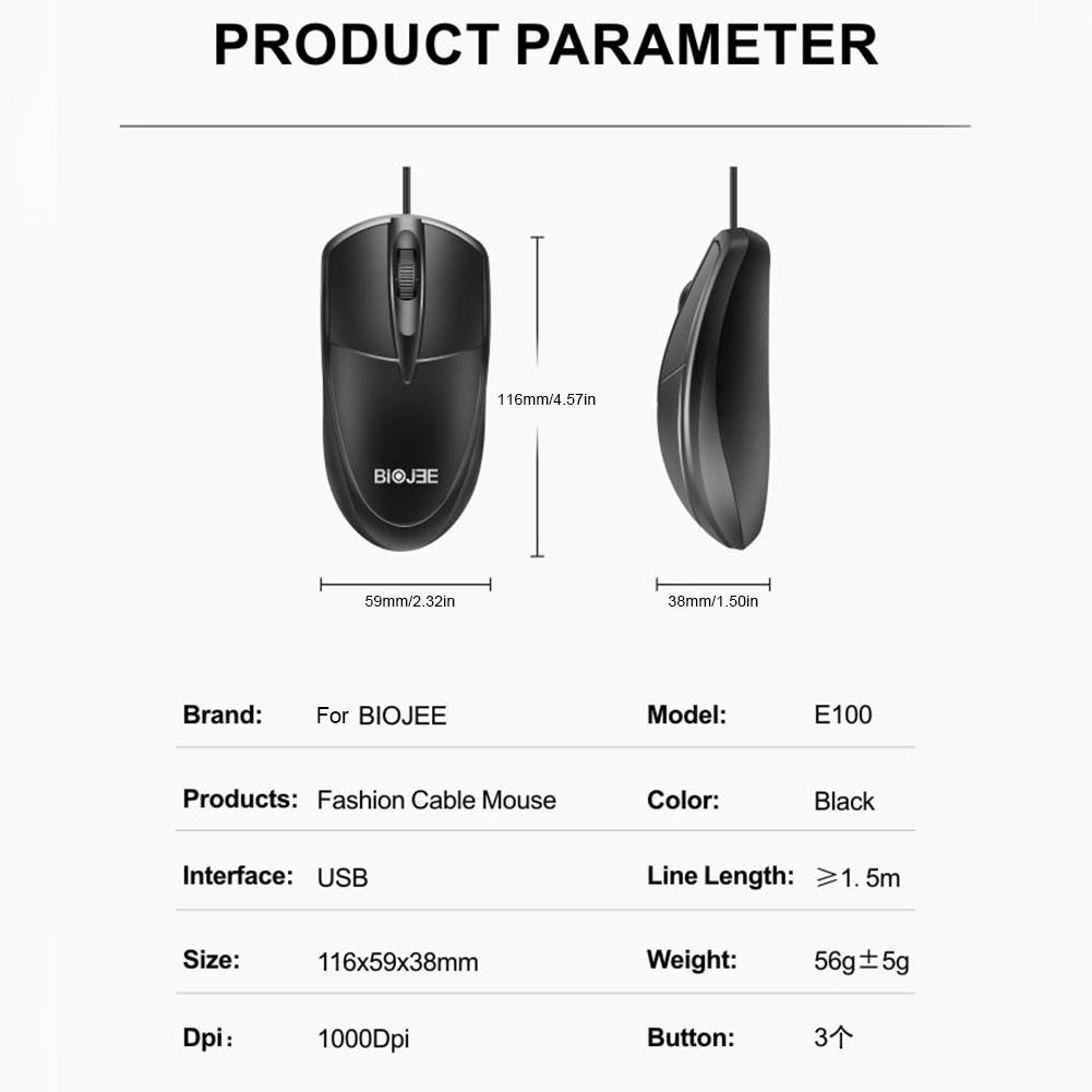 USB Wired Gaming Mouse Gamer Mouse Universal Game LED Optical Mouse 1000 DPI 3 Buttons PC Laptop Computer Accessories