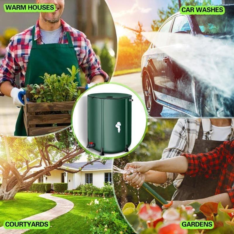 Foldable Rain Barrel Container Practical Large Capacity Convenient Water Catcher Camping Garden Rainwater Collect System