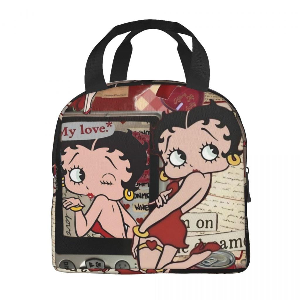 B-Bettys Boops Insulated Lunch Bag Food Container Portable Cooler Thermal Lunch Boxes For School Office
