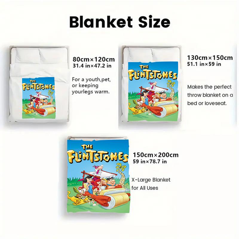 The Flintstones 2D Flat Pattern Flannel Blanket High Quality All Seasons Warmth and Comfort Perfect for Christmas Gifts.NMT0928526