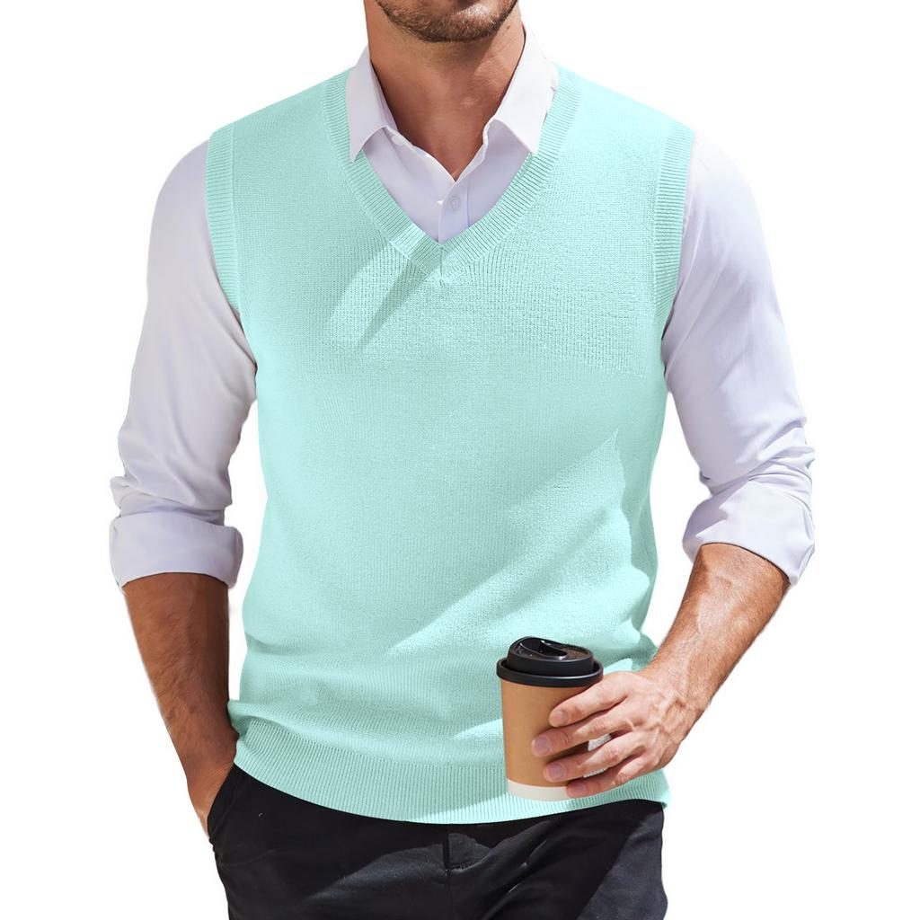Men's V-neck Vest Sleeveless Knitted Pullover