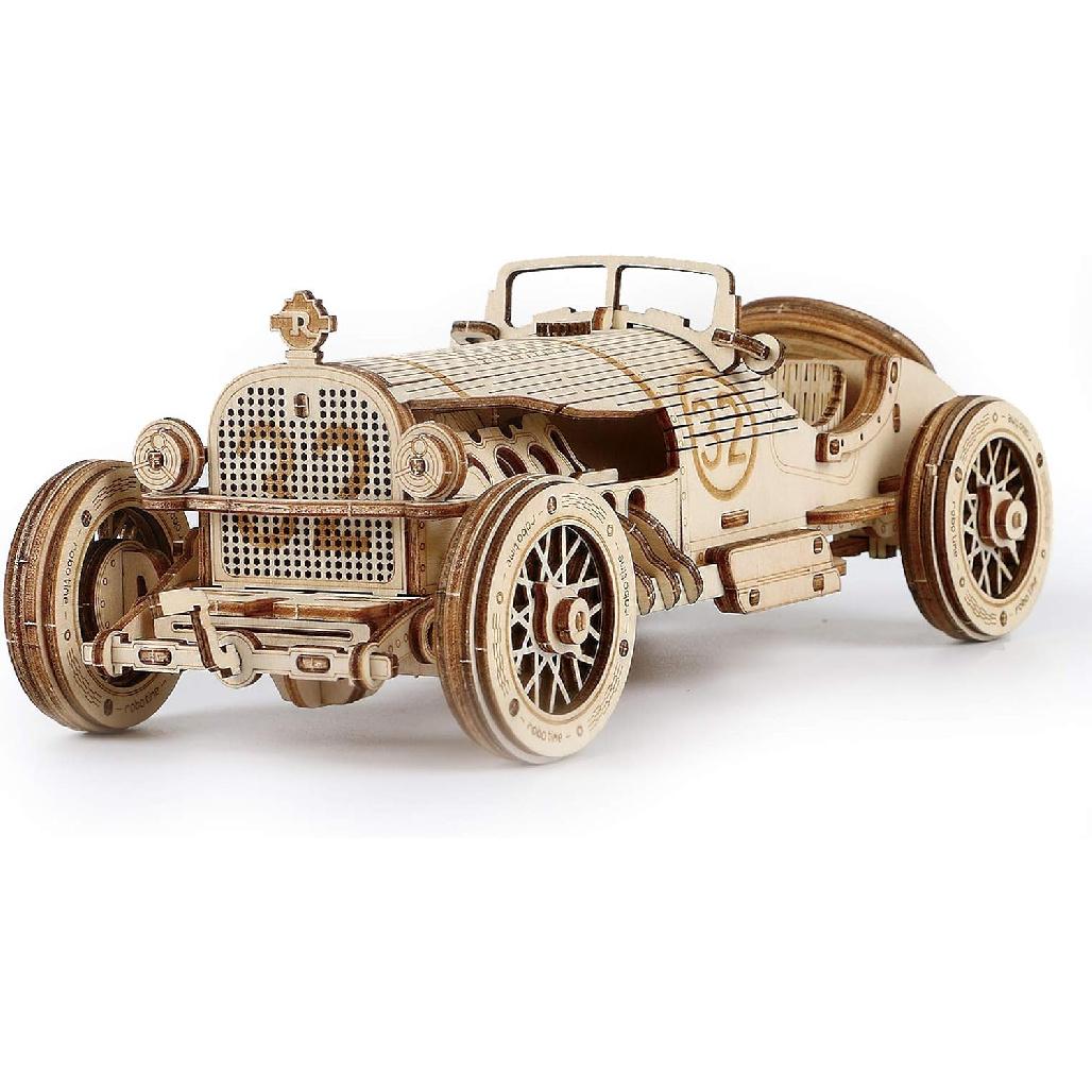 ROBOTIME Model Car Kits - Wooden 3D Puzzles - Model Cars to Build for Adults 1:16 Scale Model Grand Prix Car