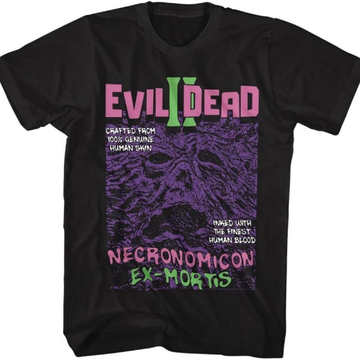 

Классика американского кино Футболка Evil Dead II Ex-Mortis Мужские футболки с коротким рукавом Графические футболки ужасов 80-х XXXXXL