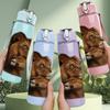 1PC Lion King Portrait Art 750ml Color Plastic Sports Water Bottle Leakproof Flip Straw Lid Suitable for Sports Office Home Use