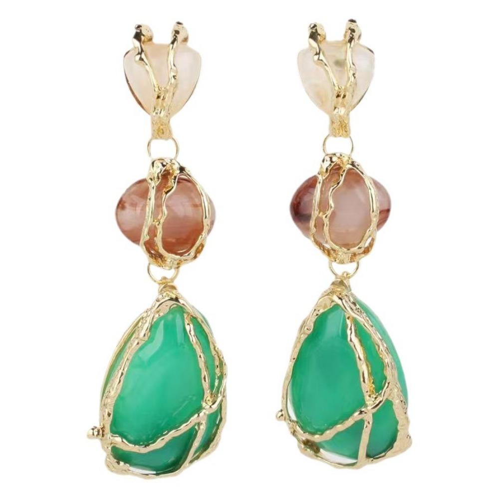 Europe and America Exaggerate Cat Eye Stone Design Earrings Jewelry Accessories Suitable for Date, Party, Festival Gifts