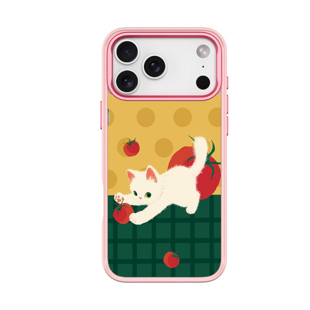 Applicable To Apple 17 Mobile Phone Case, Advanced Sense 16 Replaceable Back Plate 15promax Magnetic Mobile Phone Case, Tomato Cat.